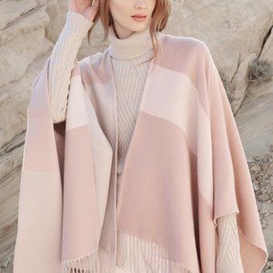 Pink Soia & Kyo woven scarfigan with fringe